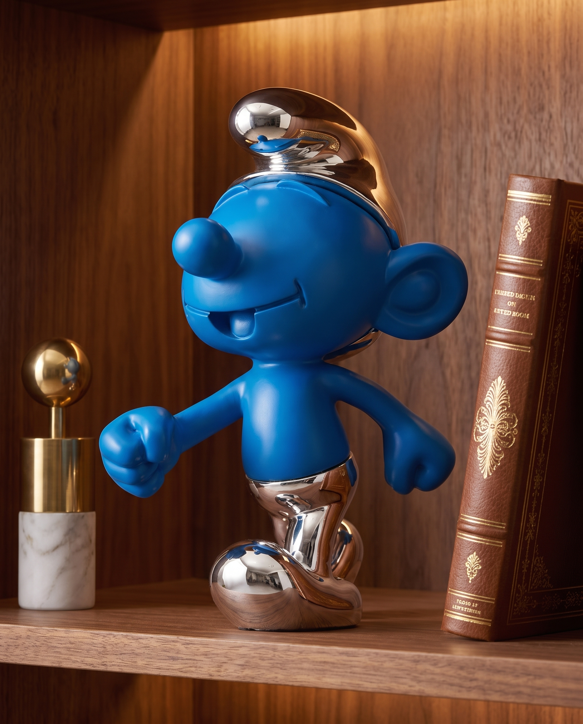 Smirf Character Resin Figurine - Blue & Silver