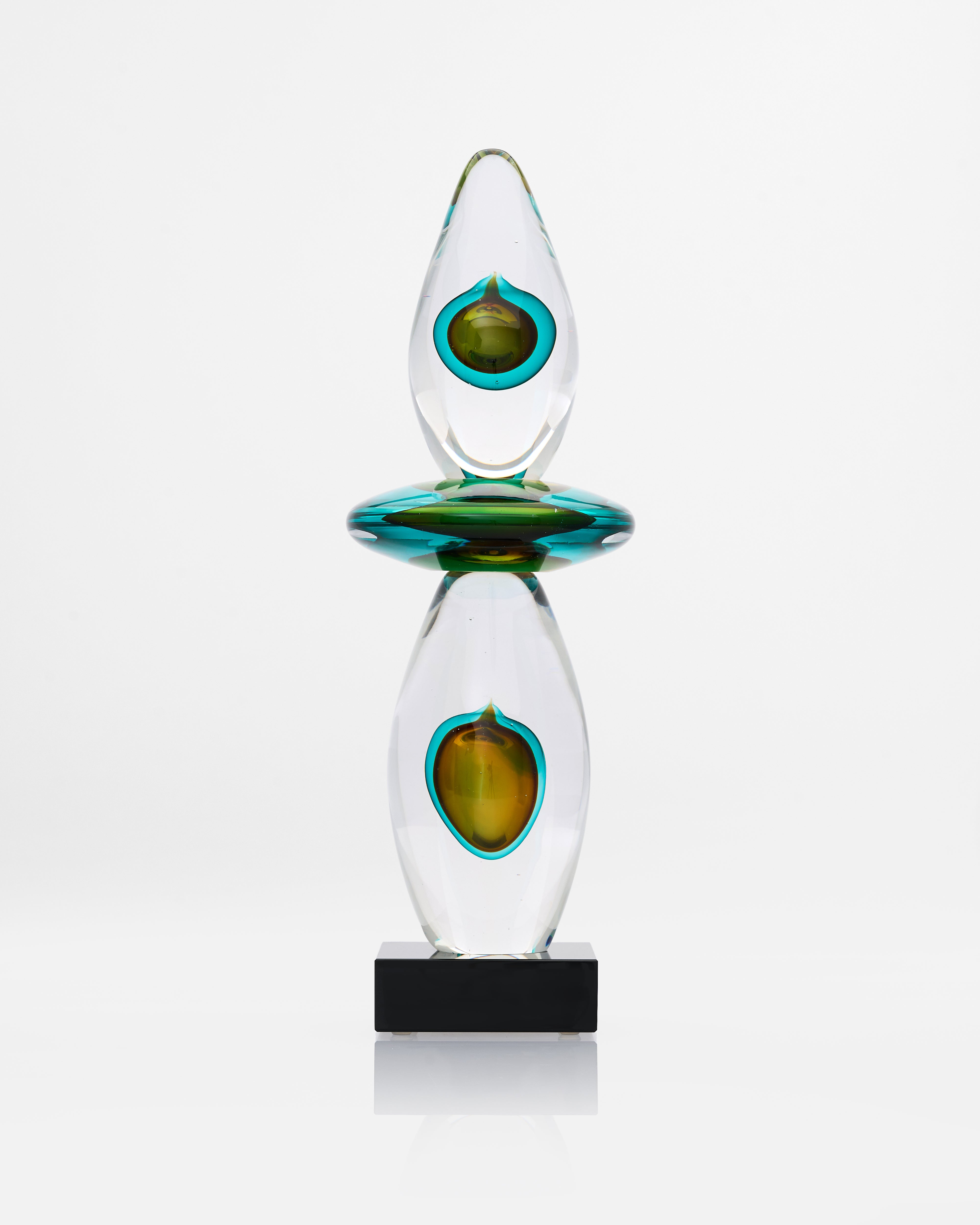 Solae Glass Drop Decor styled in a luxury interior as a contemporary statement accent piece
