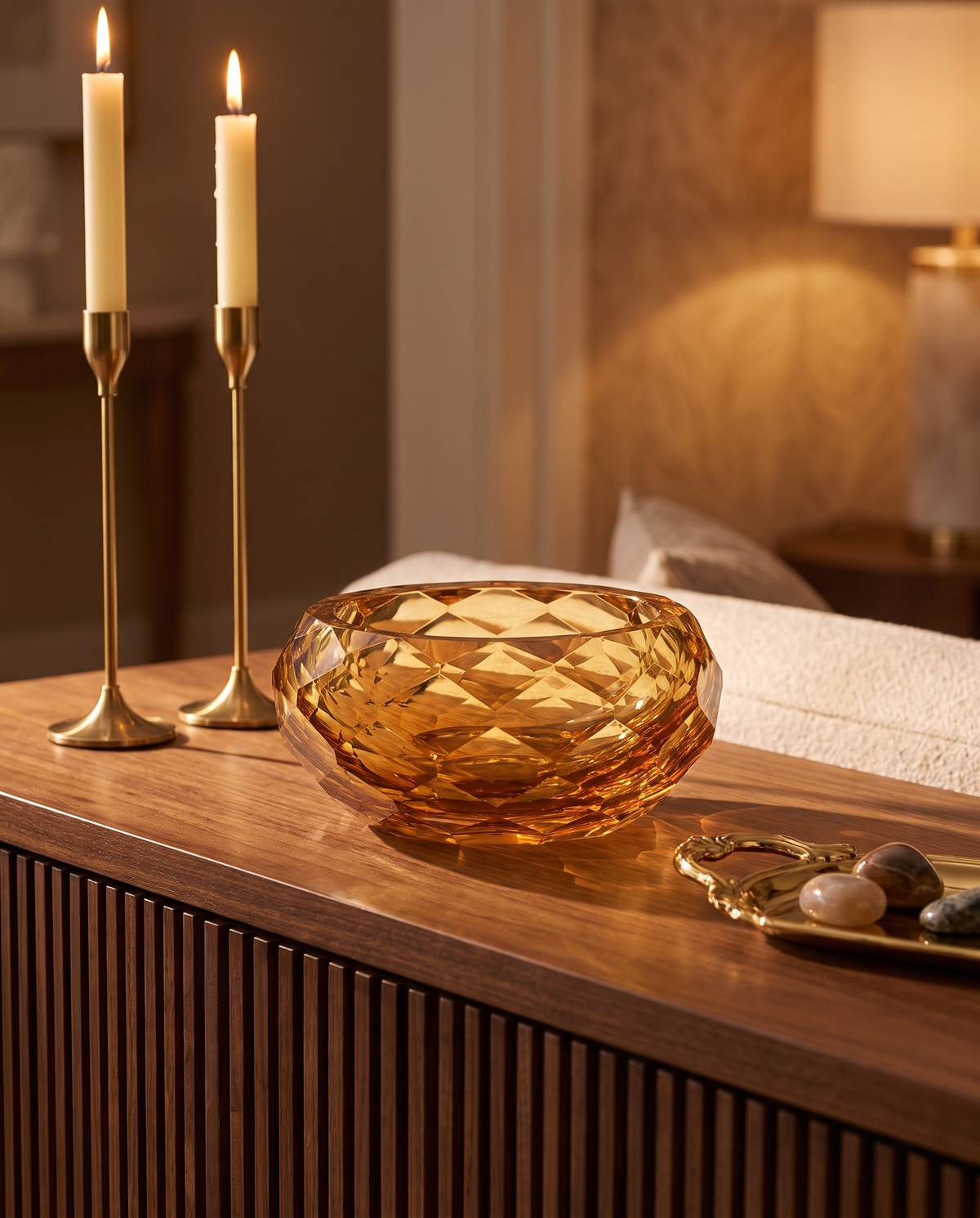 Solaria Amber Glass Bowl
