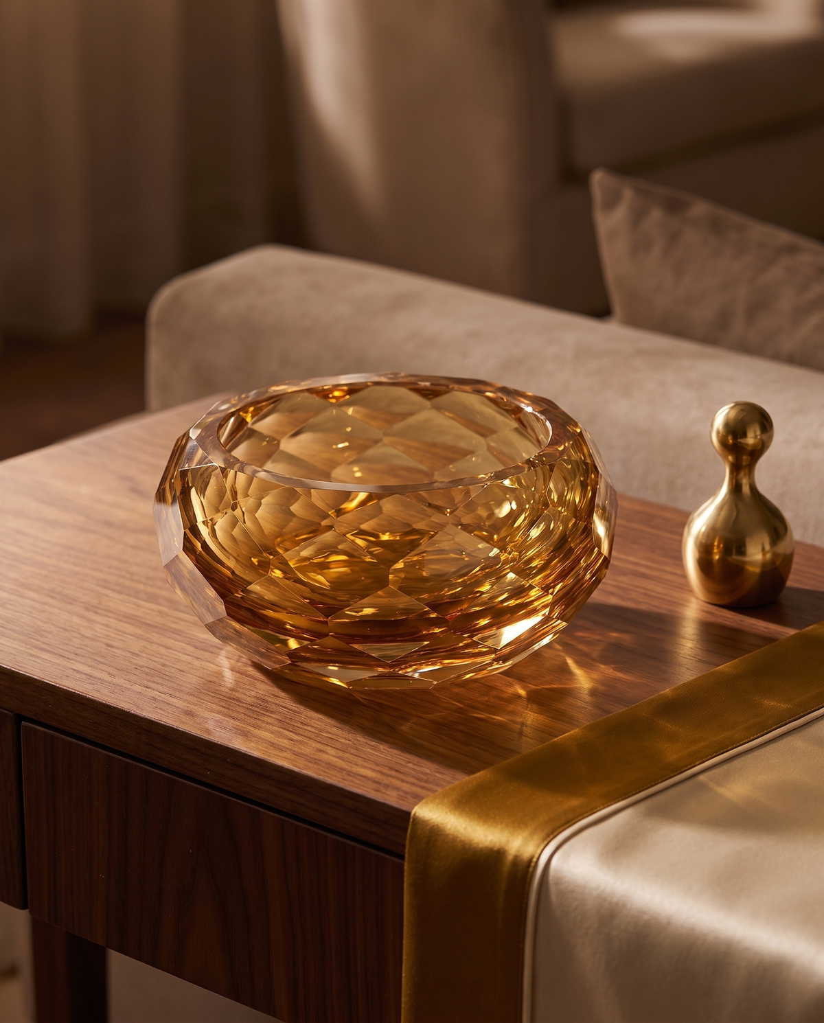 Solaria Amber Glass Bowl