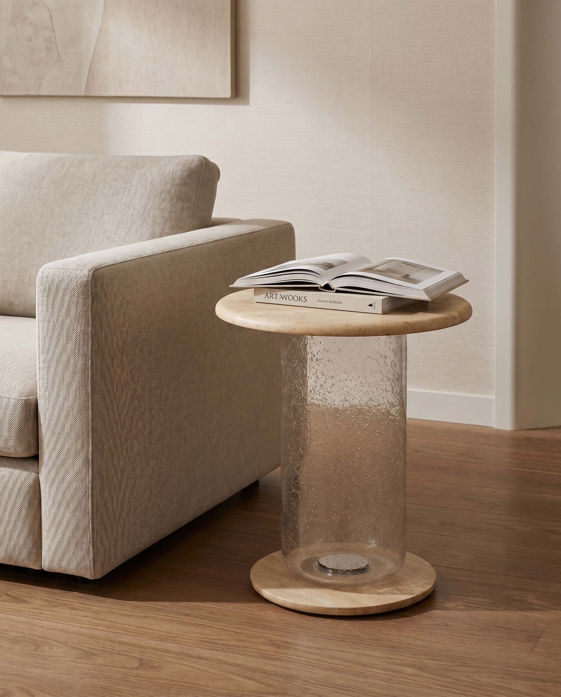 Solon Marble Glass Side Table