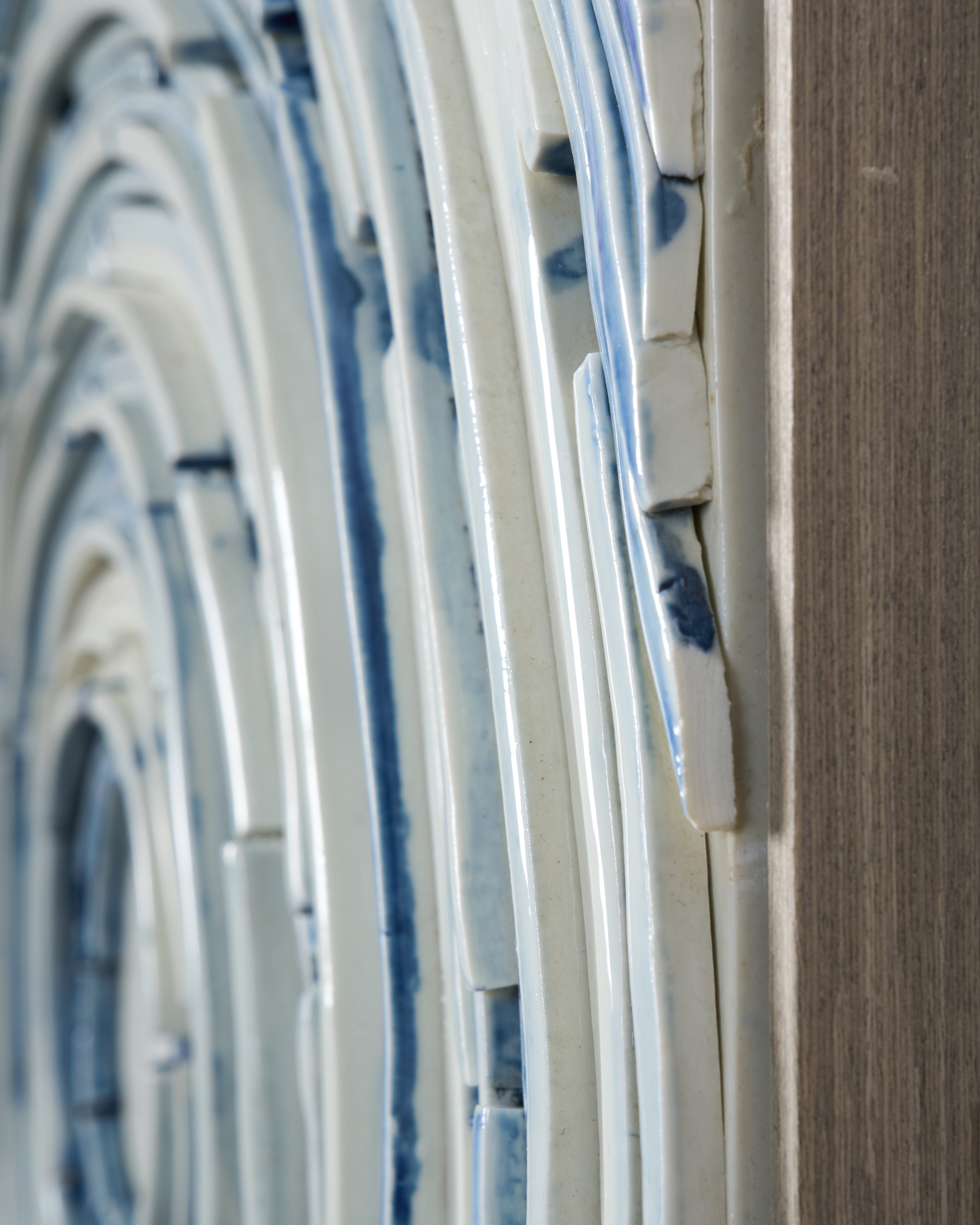 Detailed view of spiral abstract wall art set highlighting intricate contours and refined craftsmanship
