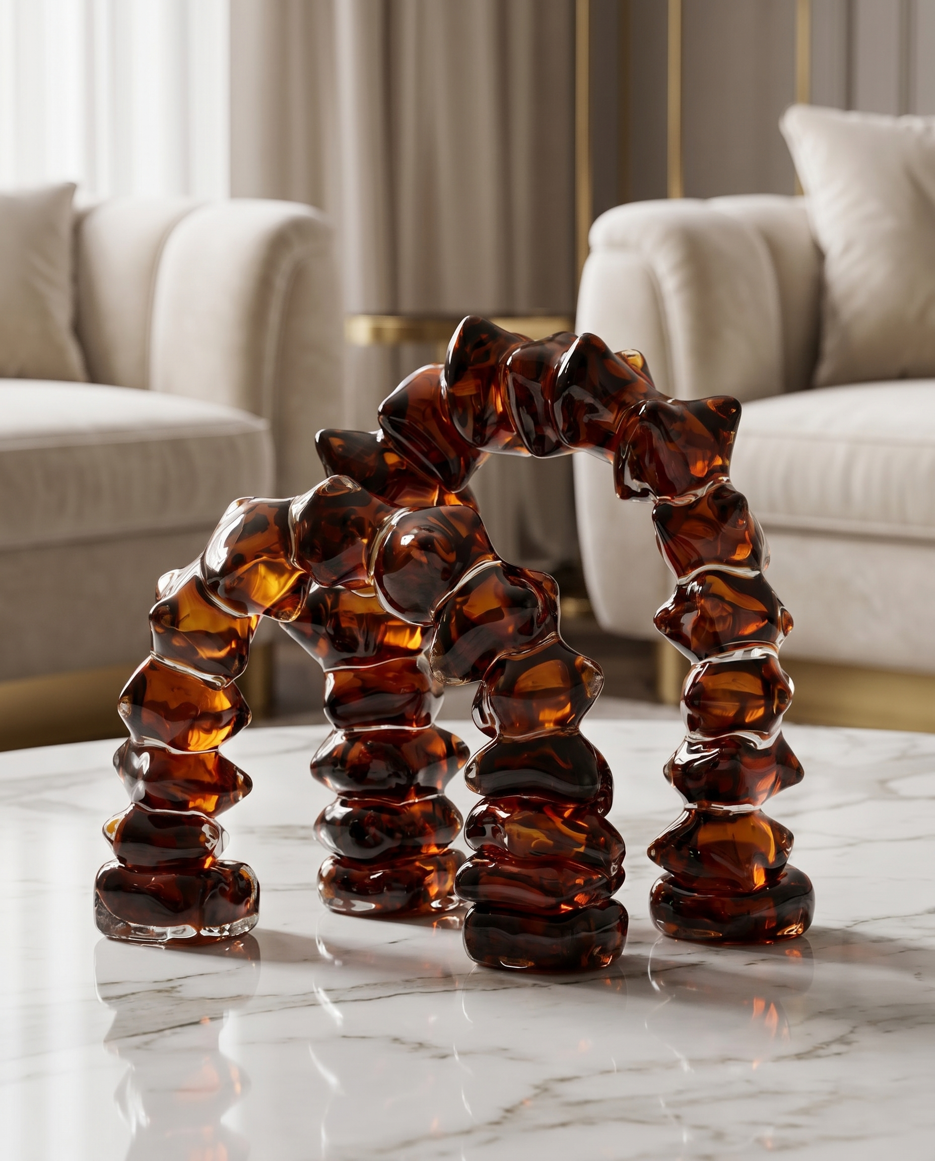 Arc Ring Crystal Glass Decor Set