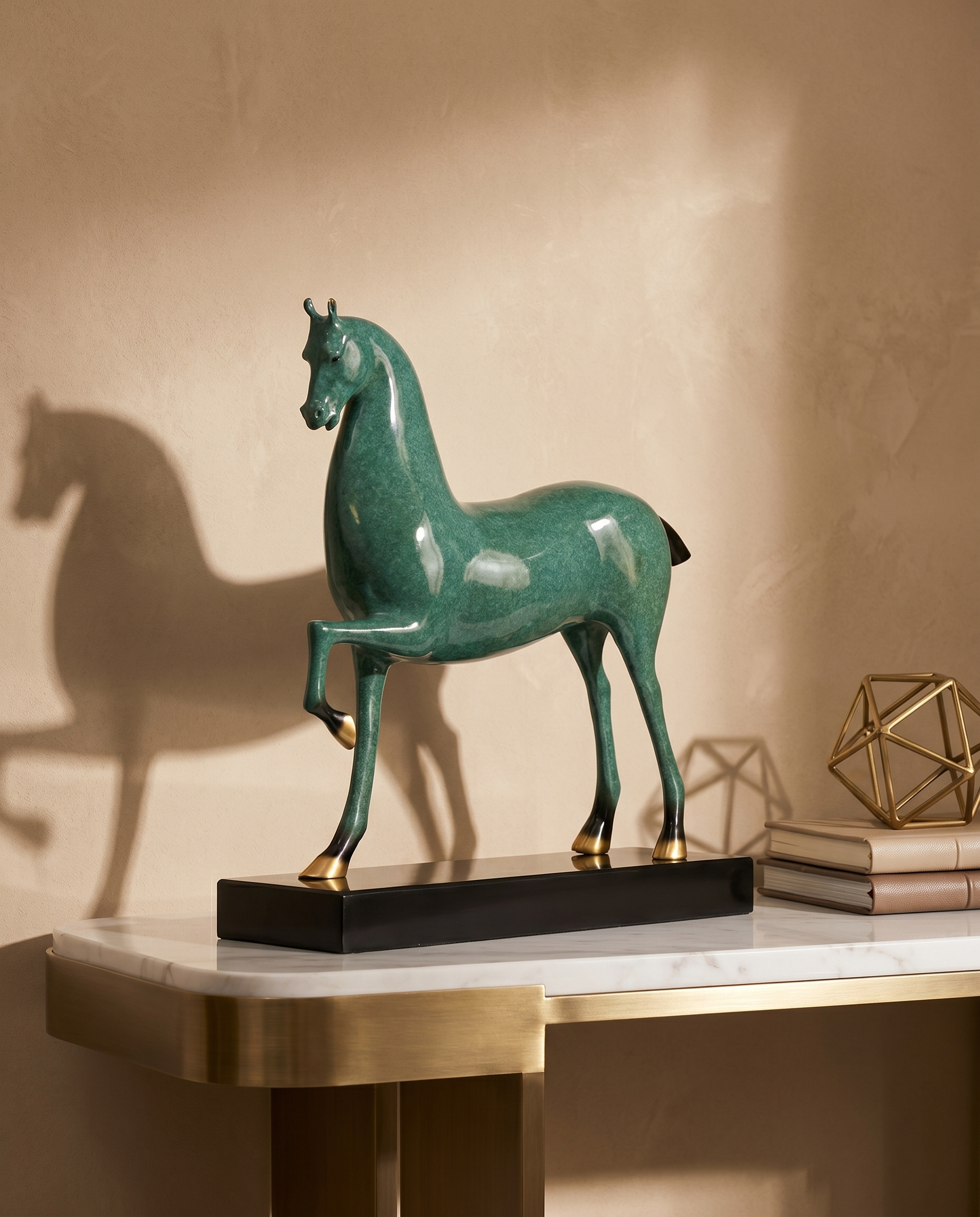 Verdant Stallion Sculpture - Green