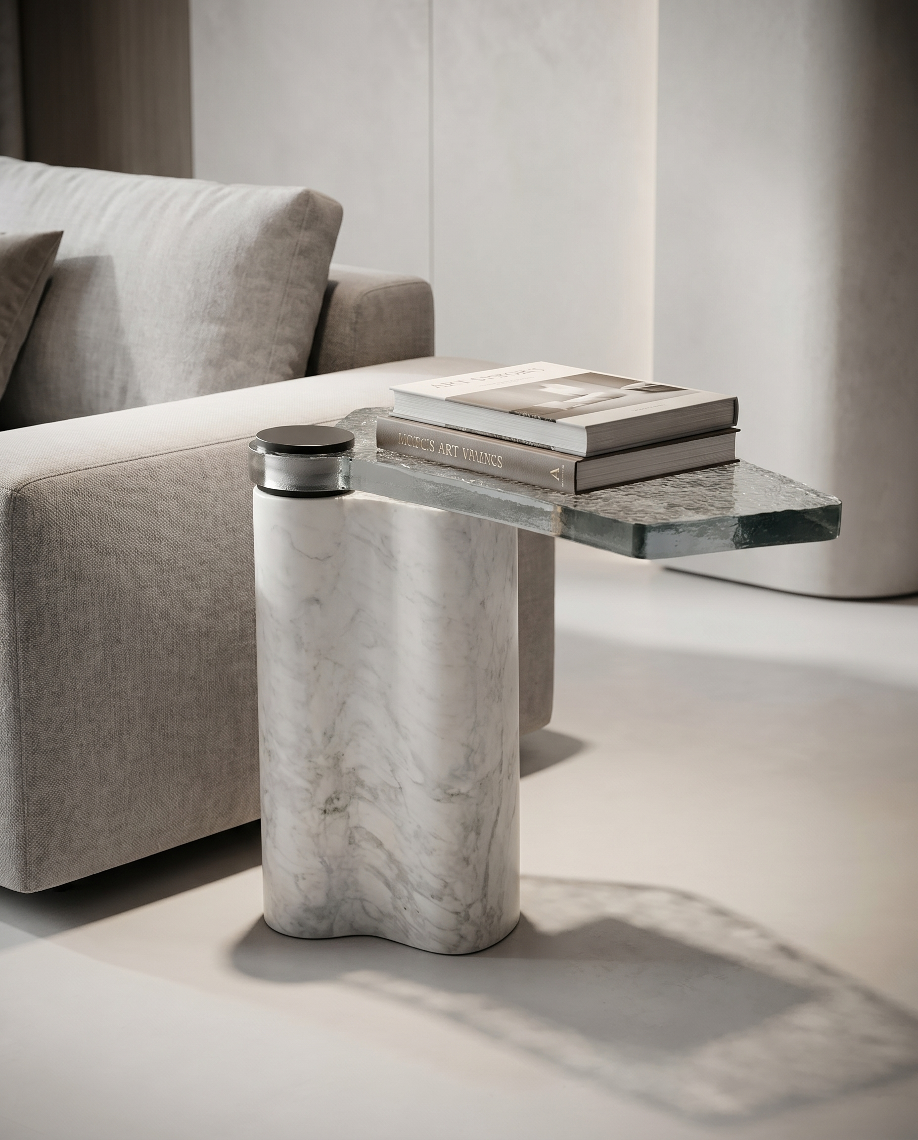 Stellix Glossy Marble Side Table