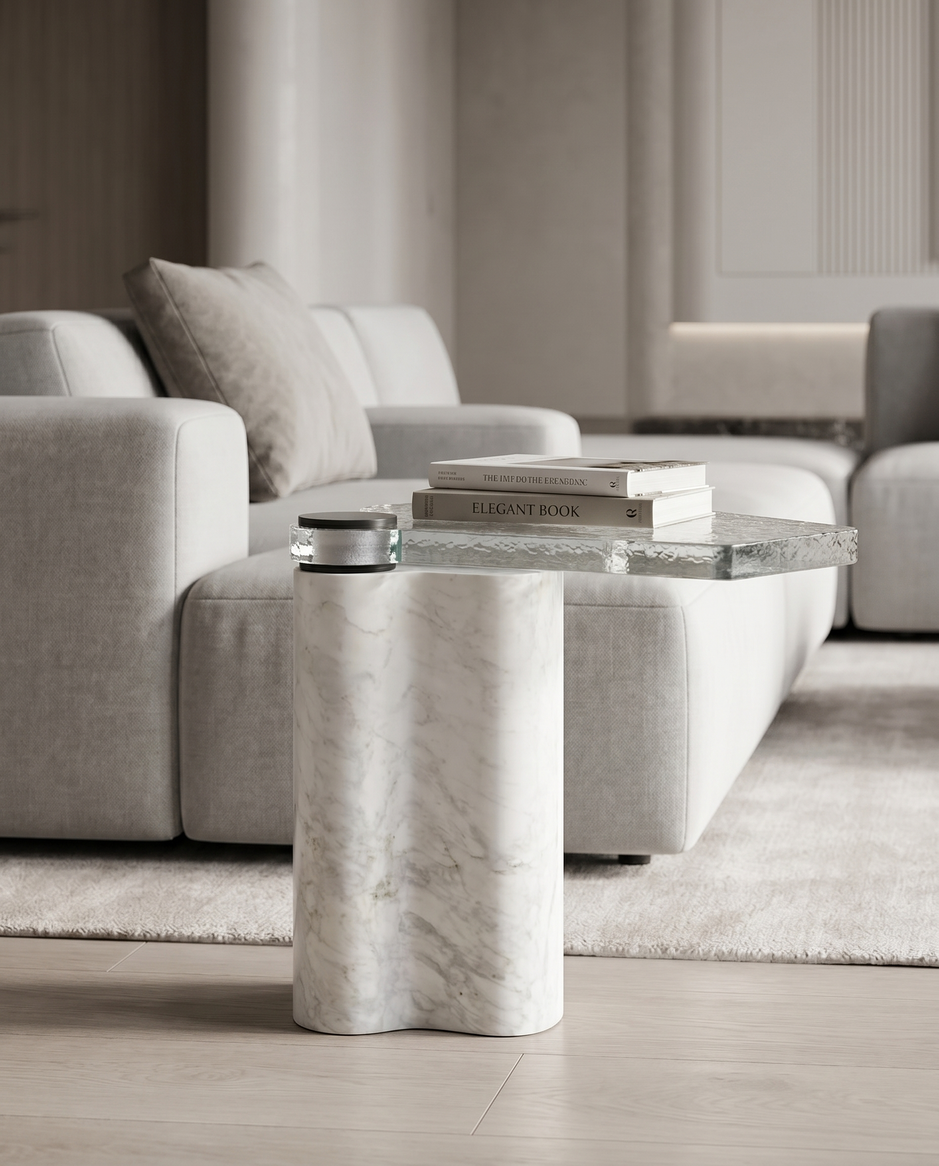Stellix Glossy Marble Side Table
