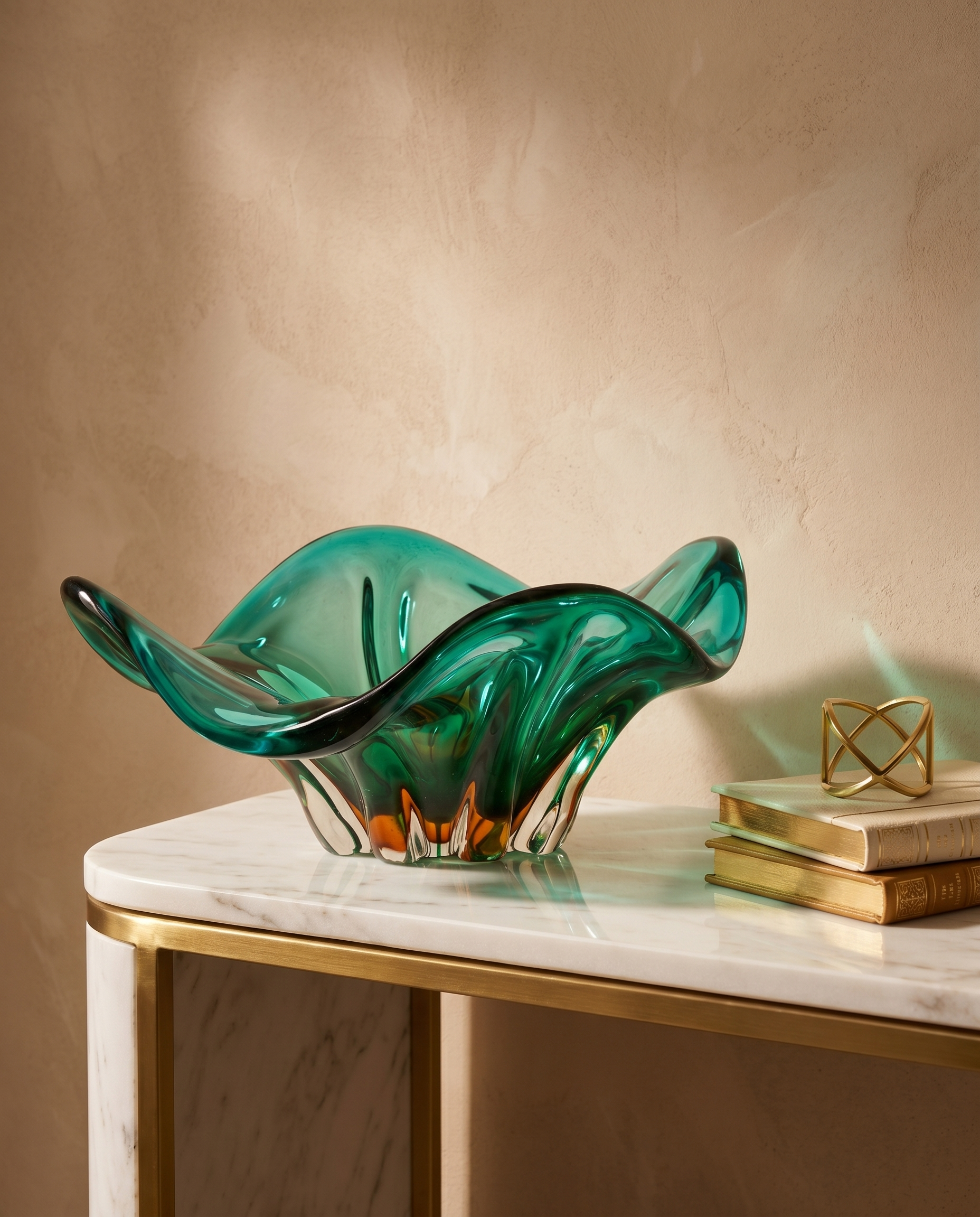 Swirly Green Crystal Vase Decor