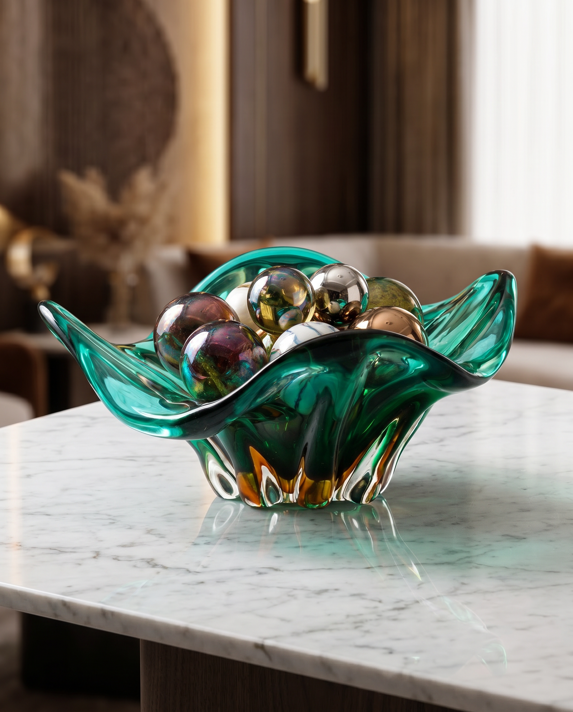 Swirly Green Crystal Decor