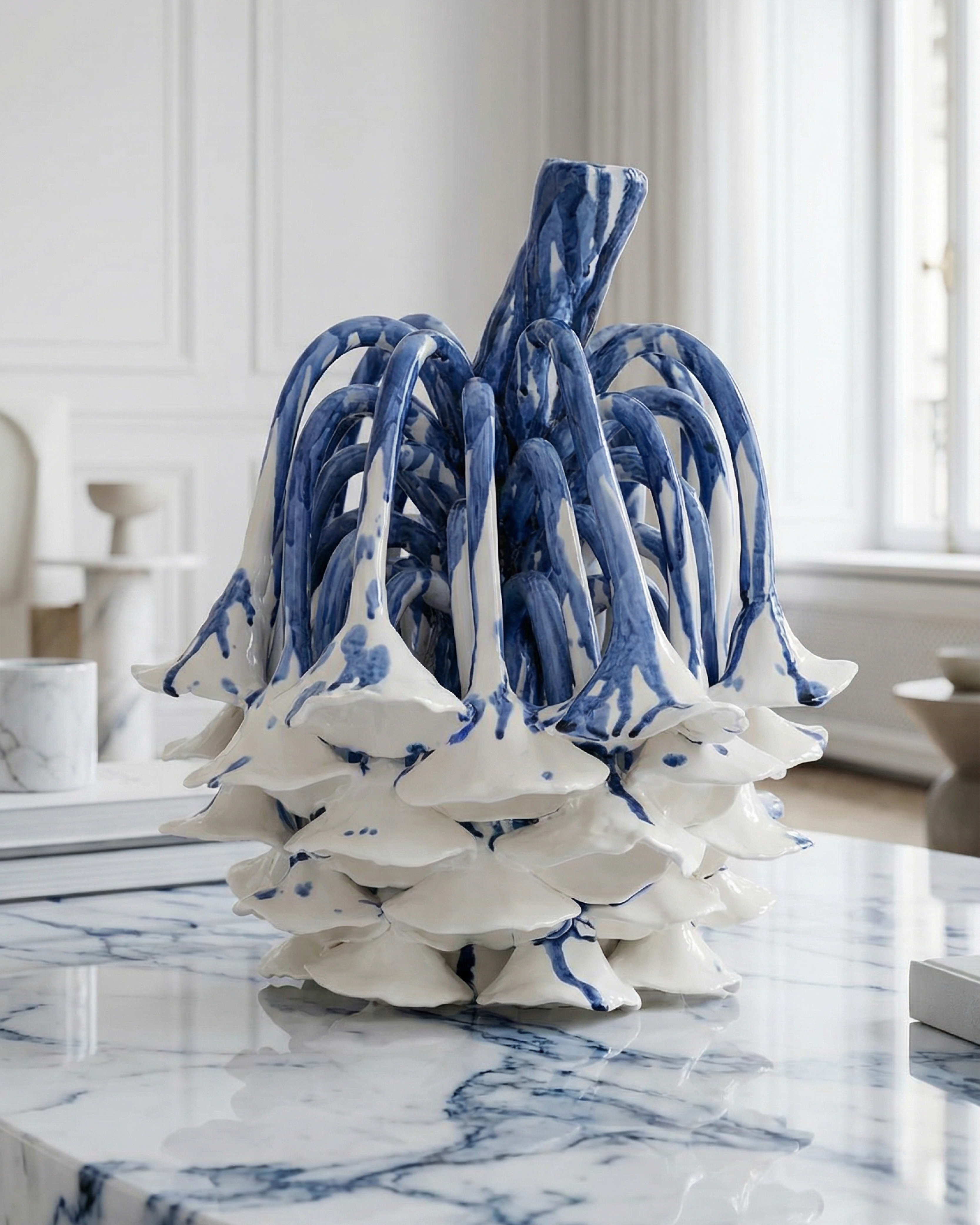 Handmade Azure Bloom Tabletop