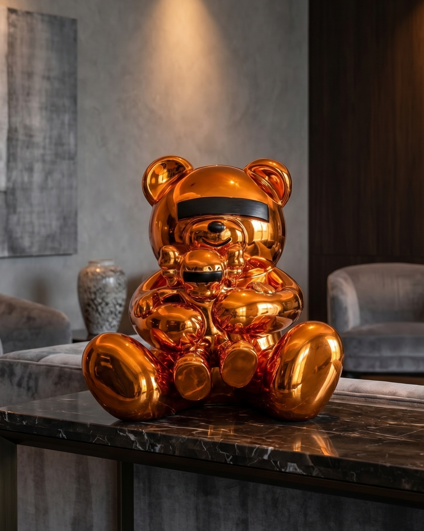Resyn Teddy Bear Orange Figurine