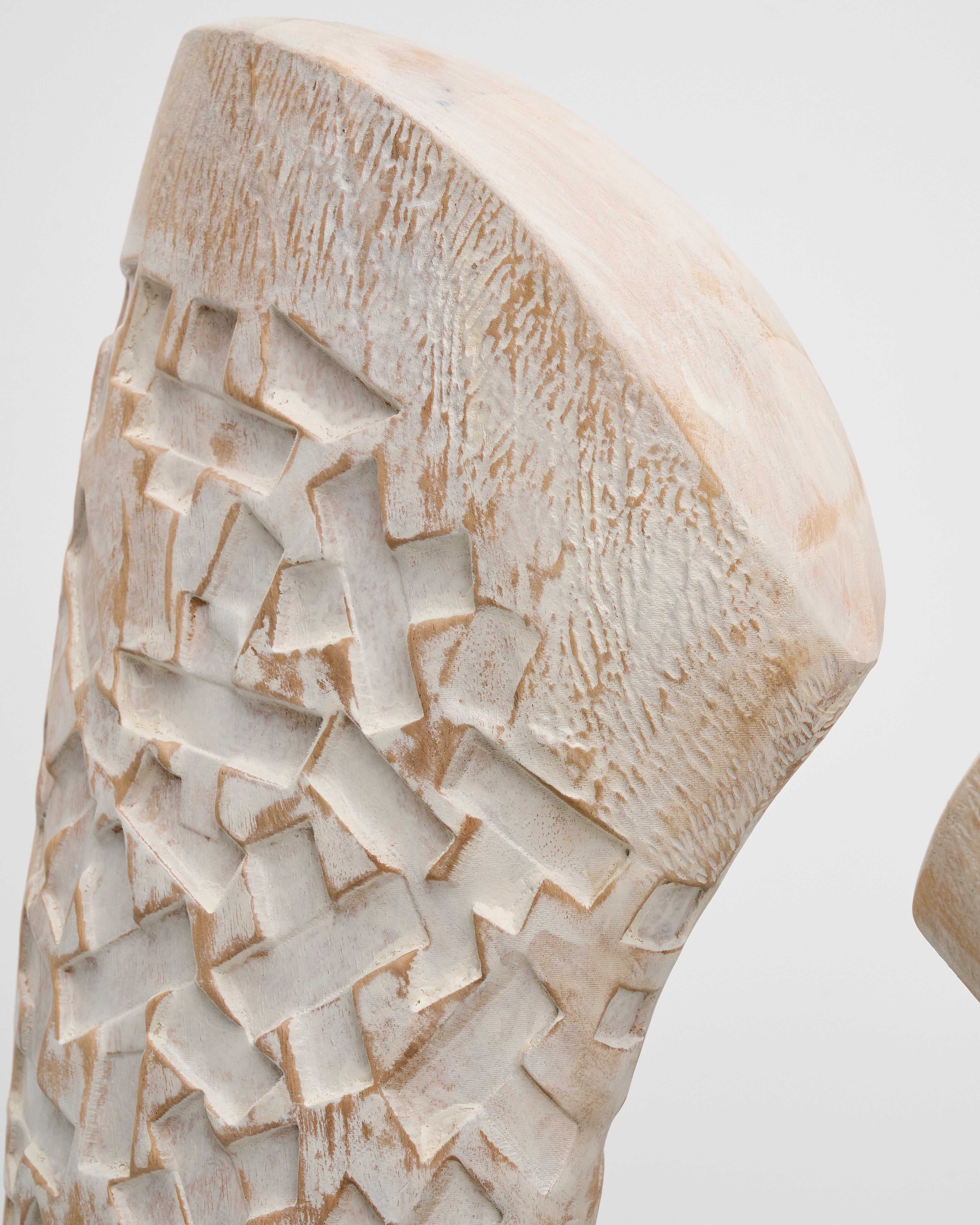 Close-up of Textured U-Form Decorative Sculpture highlighting sculptural texture and premium craftsmanship

