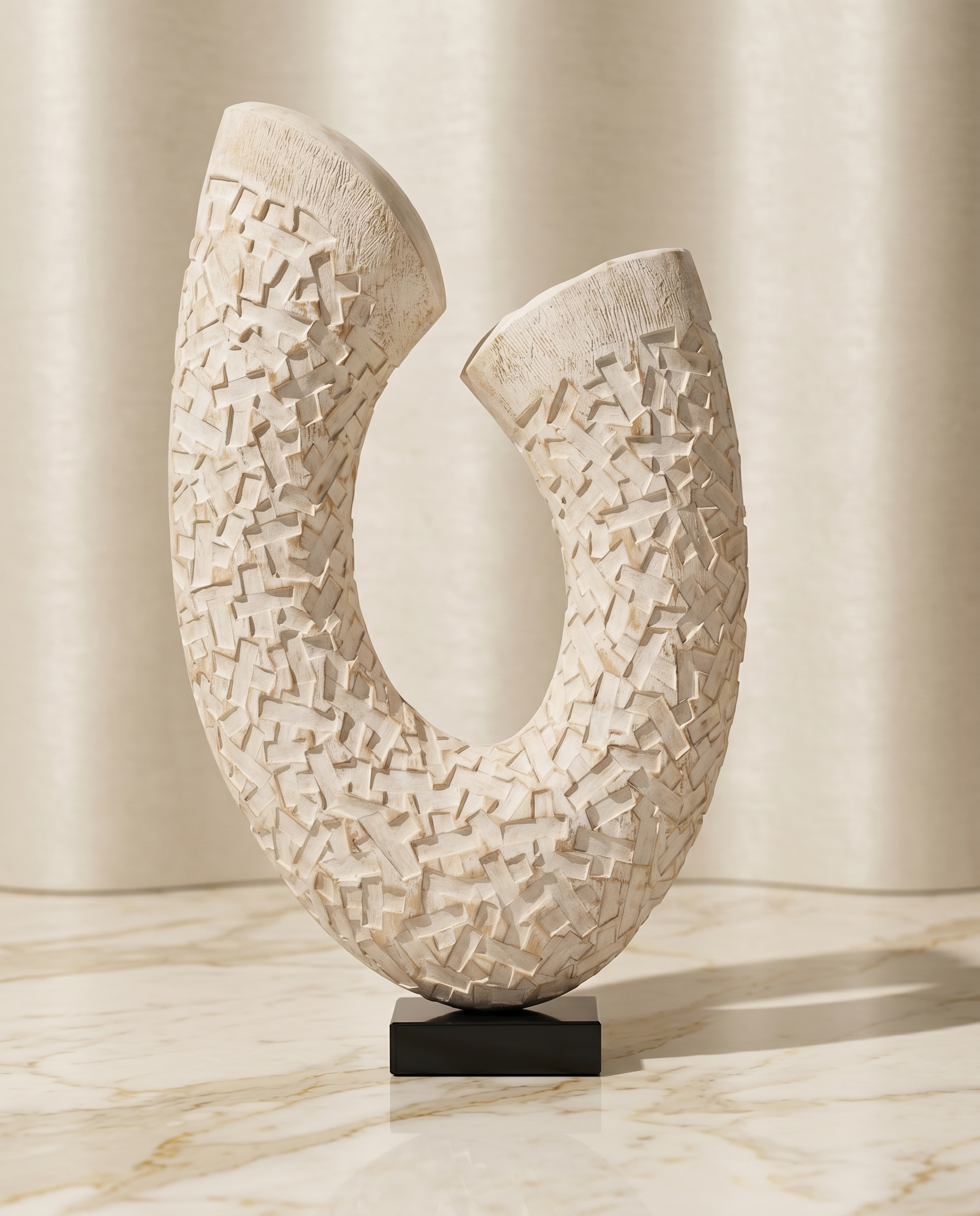 Textured U-Form Decorative Sculpture