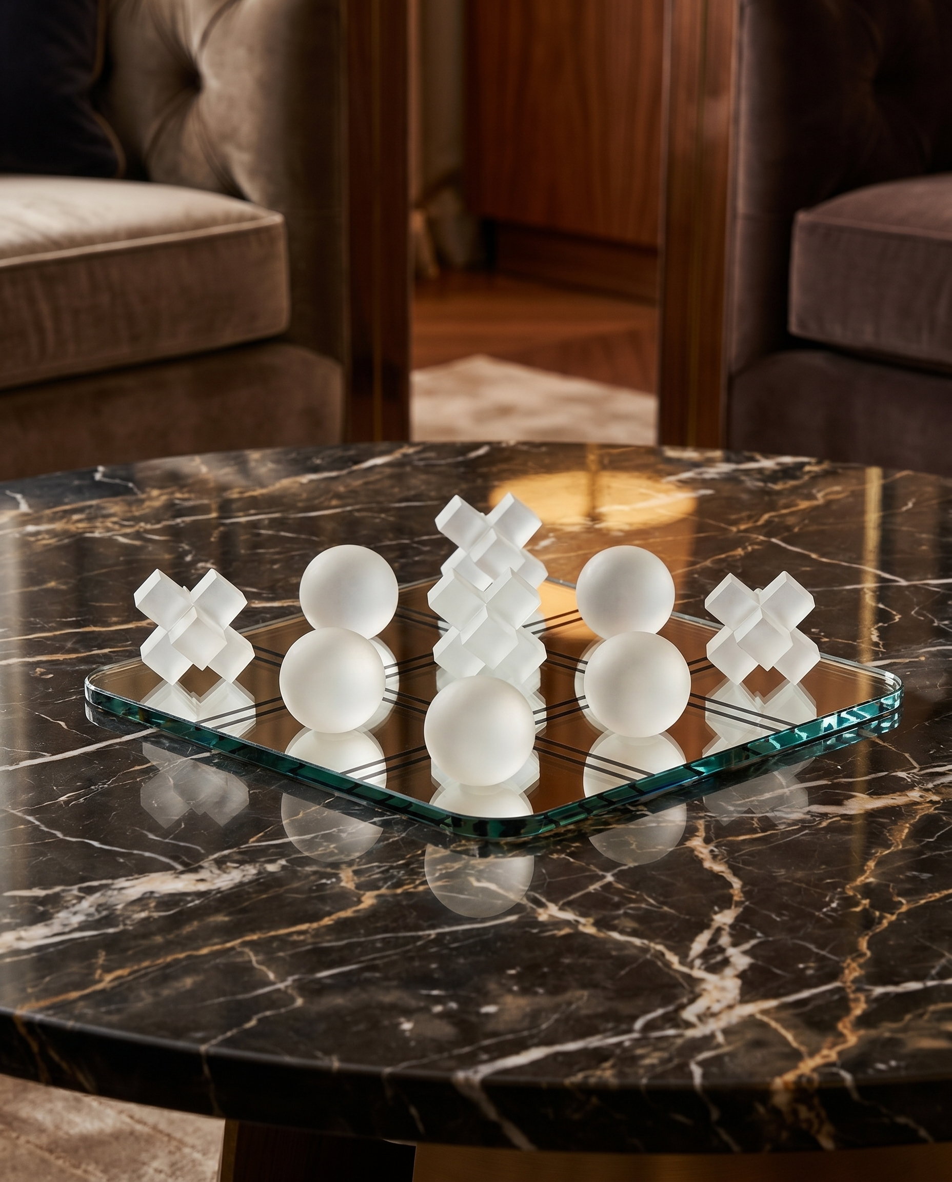 Crystal Tic-Tac-Toe Board Decor