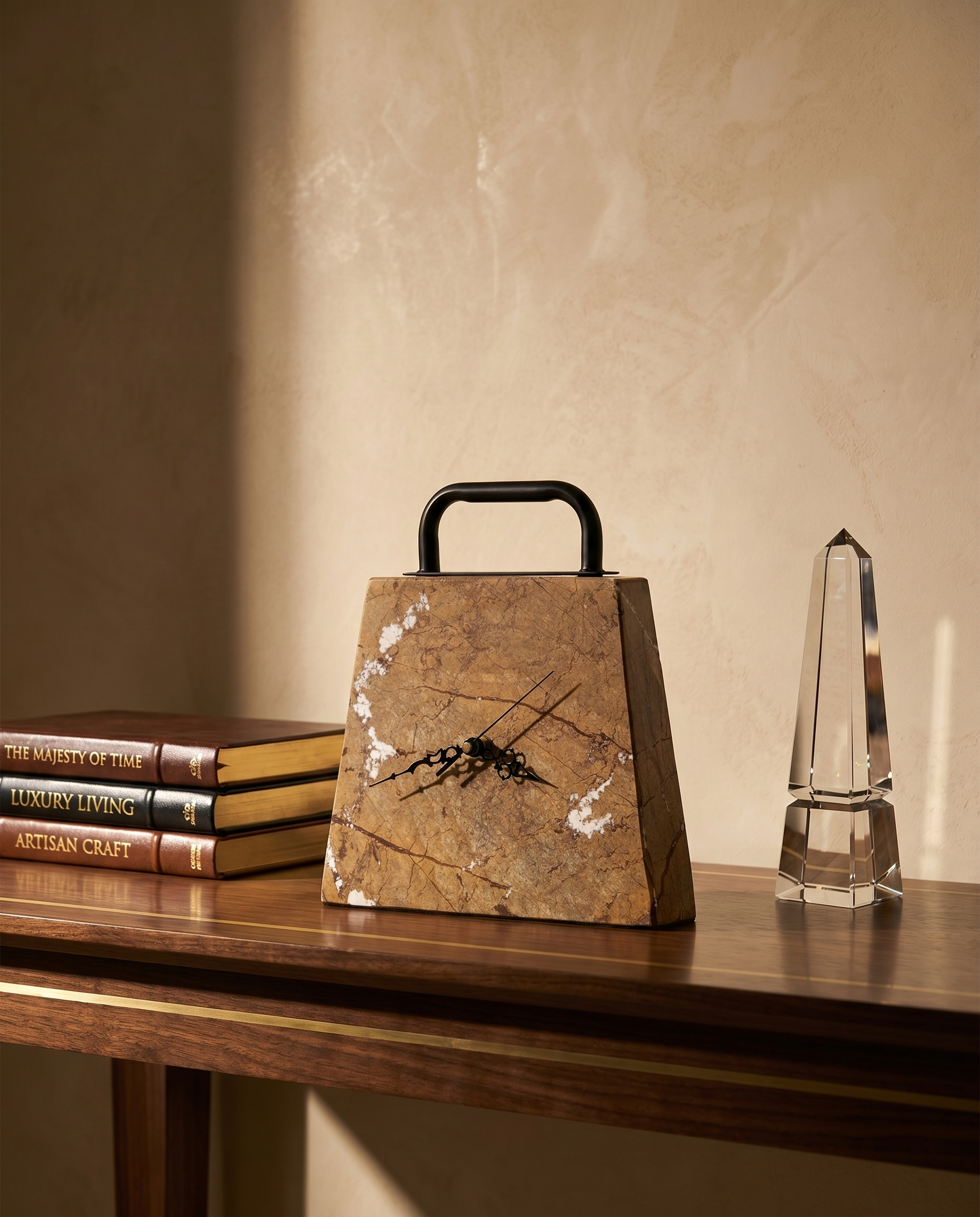 Timeless Tote Marble Clock Decor