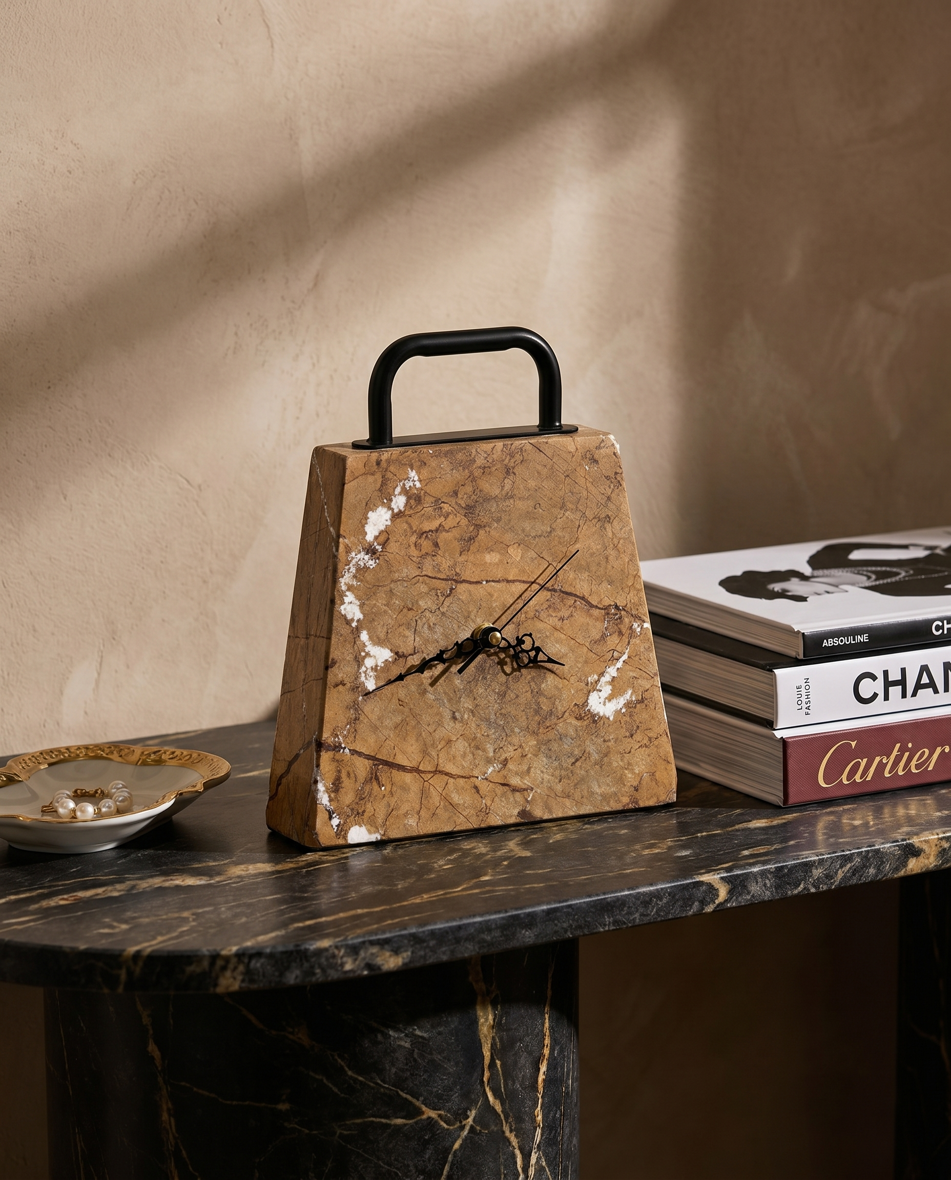 Timeless Tote Marble Clock Decor