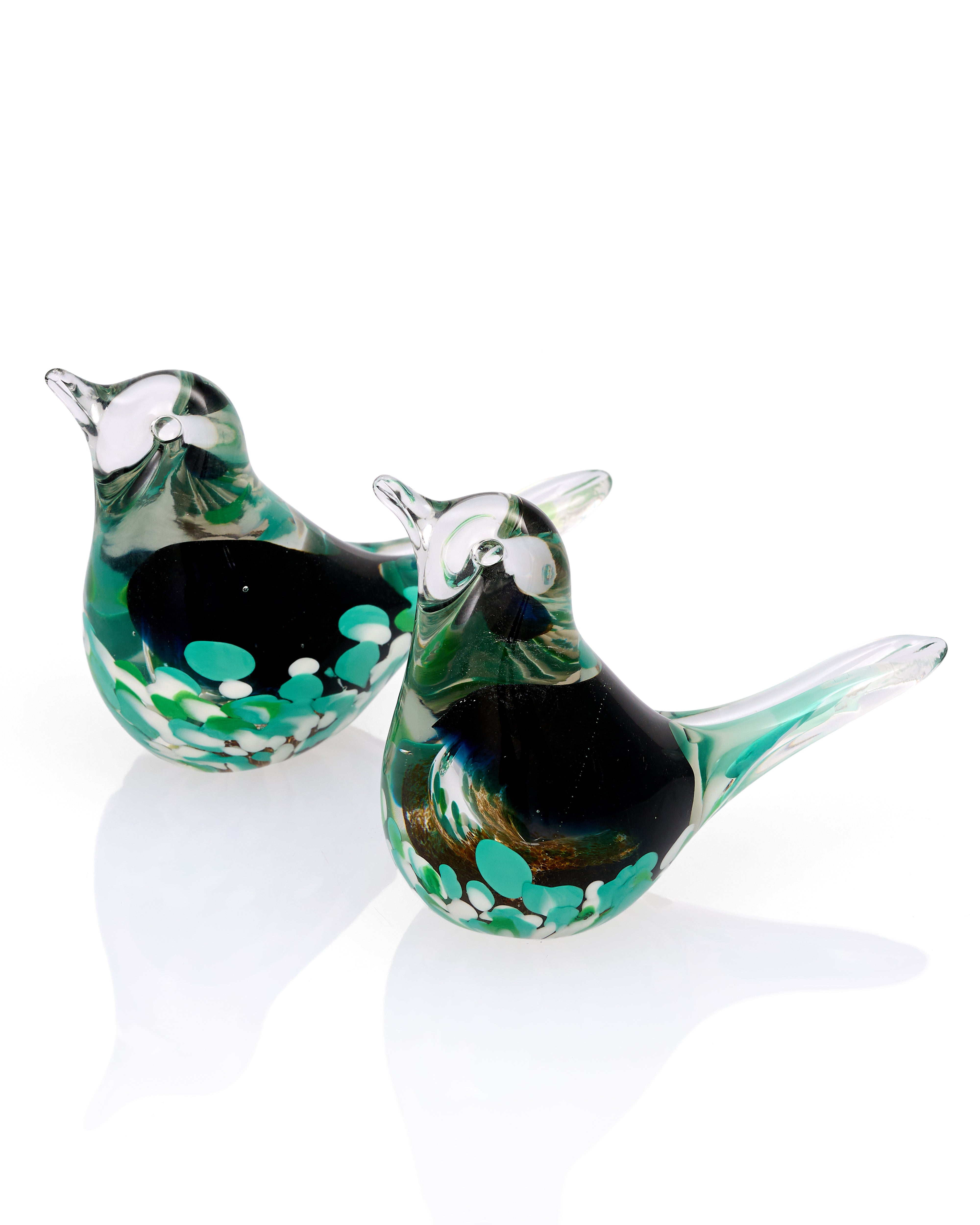 Twin Whispers Crystal Bird Decor