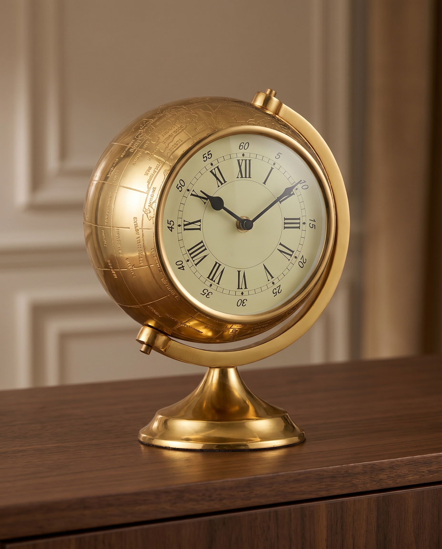Vintage Globe Inspired Table Clock