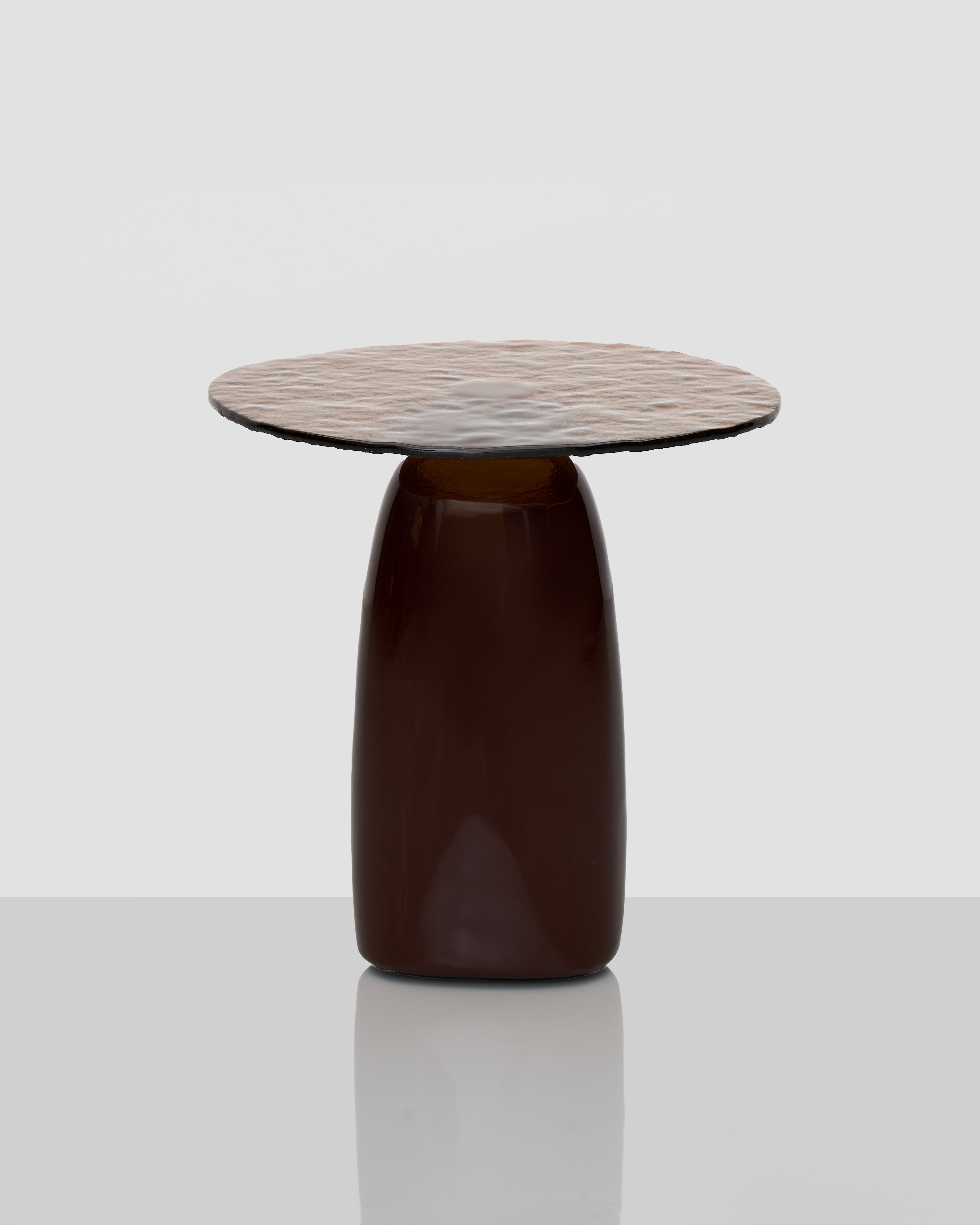 Wave Marble Side Table luxury home accent featuring fluid wave-inspired marble tabletop and sleek glass base
