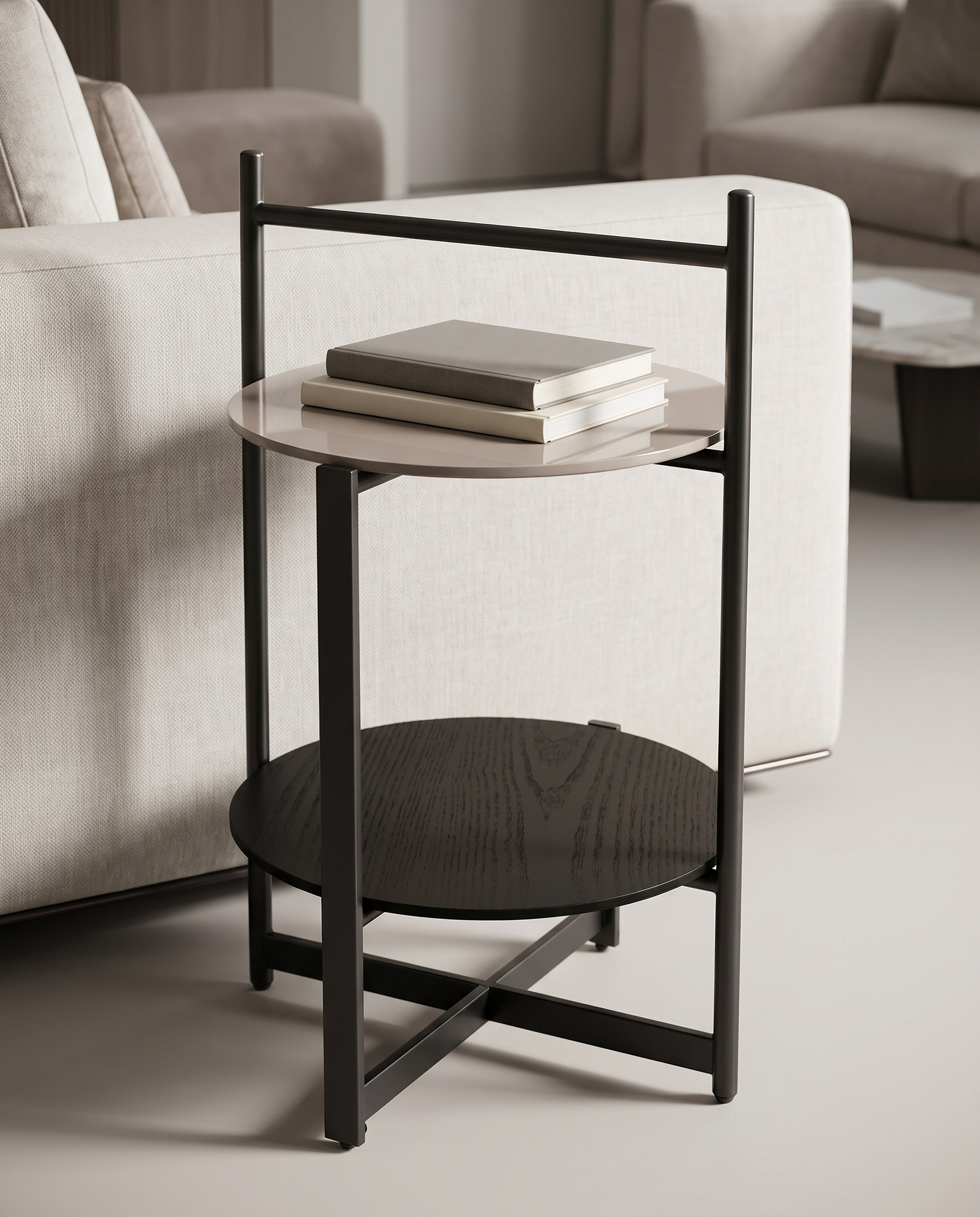 Zio Layer Side Table - Neutral Greige